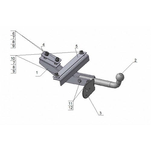 Фаркоп Avtos на HYUNDAI Matrix 2001-2010 Арт.HY 14