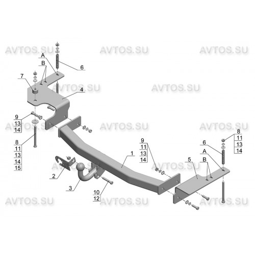 Фаркоп Avtos на LEXUS LX 2008- Арт.TY 28